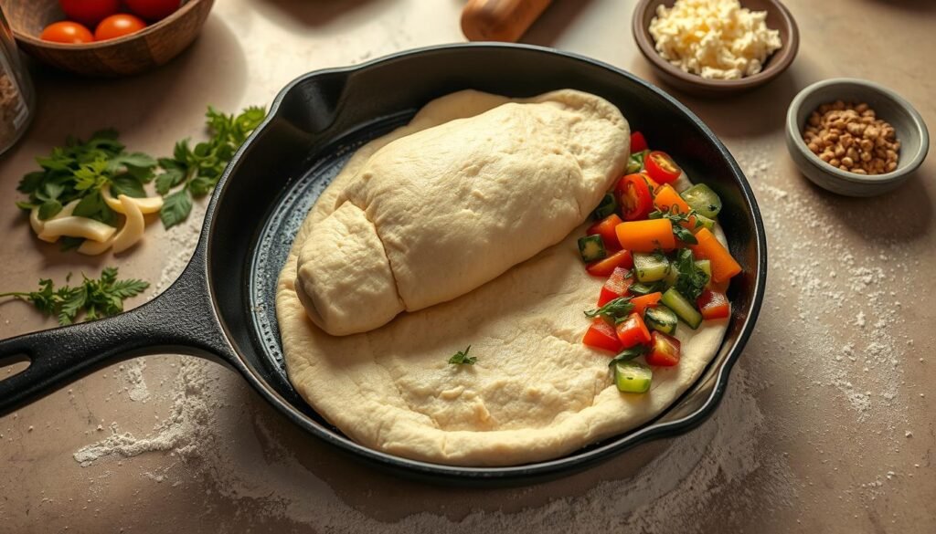 Cast Iron Skillet Pizza Preparation