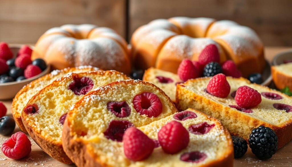 Fruit pound cakes with fresh berries Fruit pound cakes with fresh berries