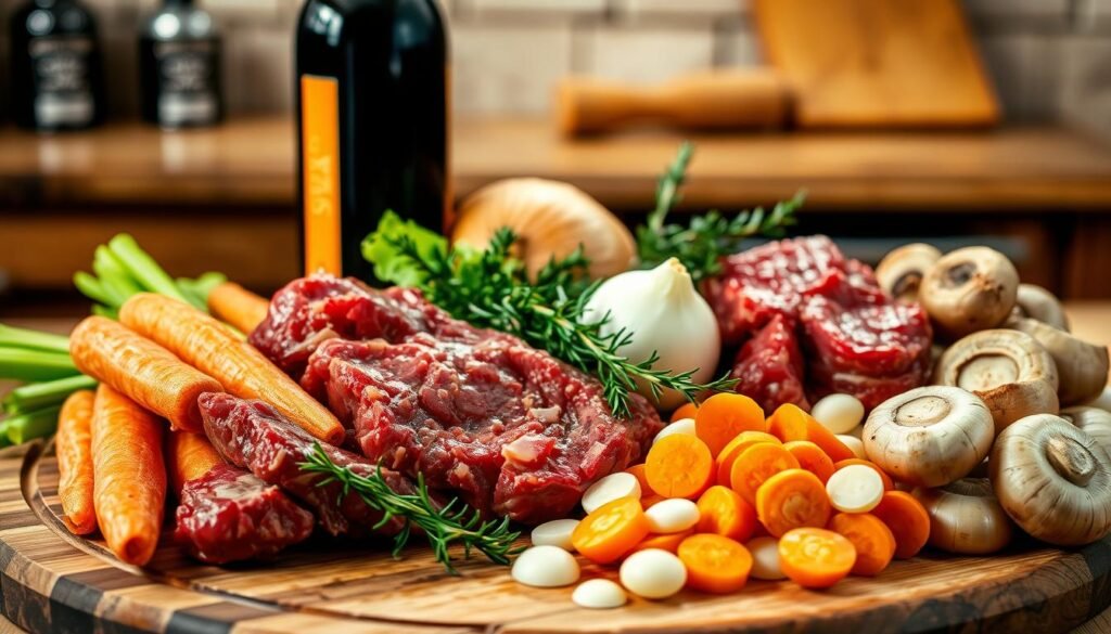 Ingredients for Beef Stew Recipe with Red Wine Ingredients for Beef Stew Recipe with Red Wine