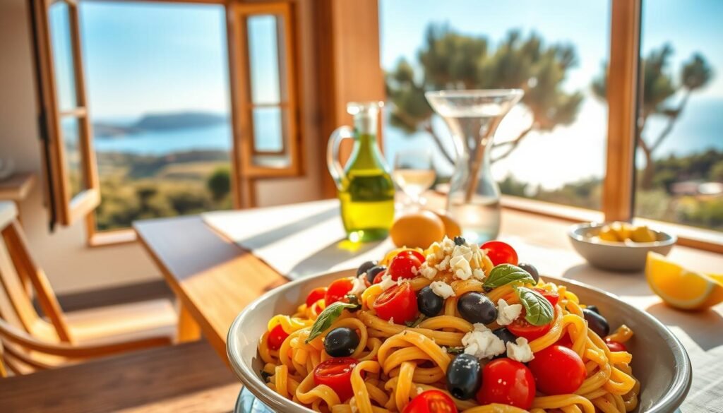 Quick Mediterranean Pasta Lunch Recipe Quick Mediterranean Pasta Lunch Recipe