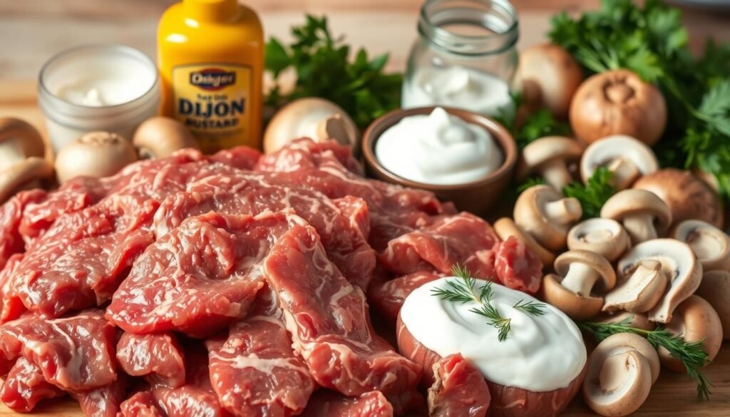 Beef Stroganoff Ingredients