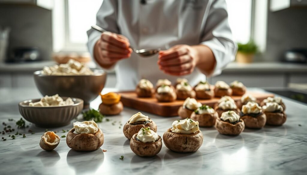 Boursin Stuffed Mushrooms Preparation Boursin Stuffed Mushrooms Preparation