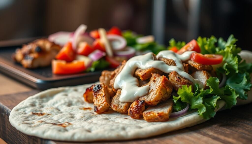 Chicken Shawarma Wrap Preparation Chicken Shawarma Wrap Preparation