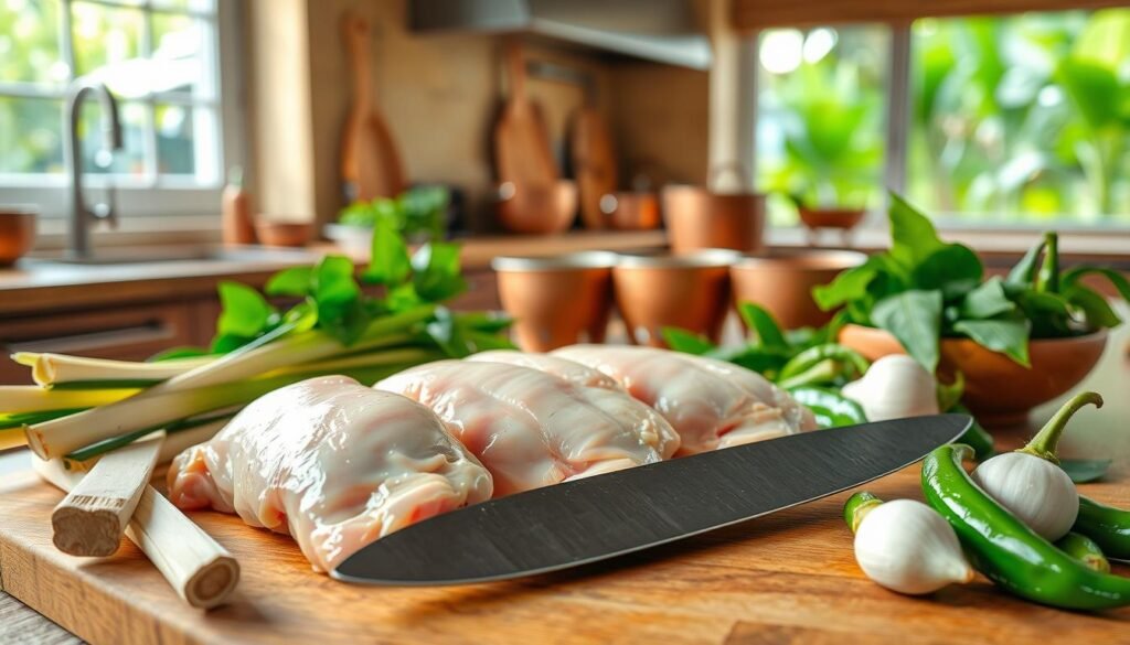 Chicken for Thai Green Curry Preparation Chicken for Thai Green Curry Preparation