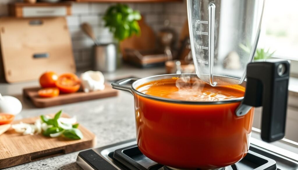 Creamy Vegan Tomato Soup Preparation Creamy Vegan Tomato Soup Preparation