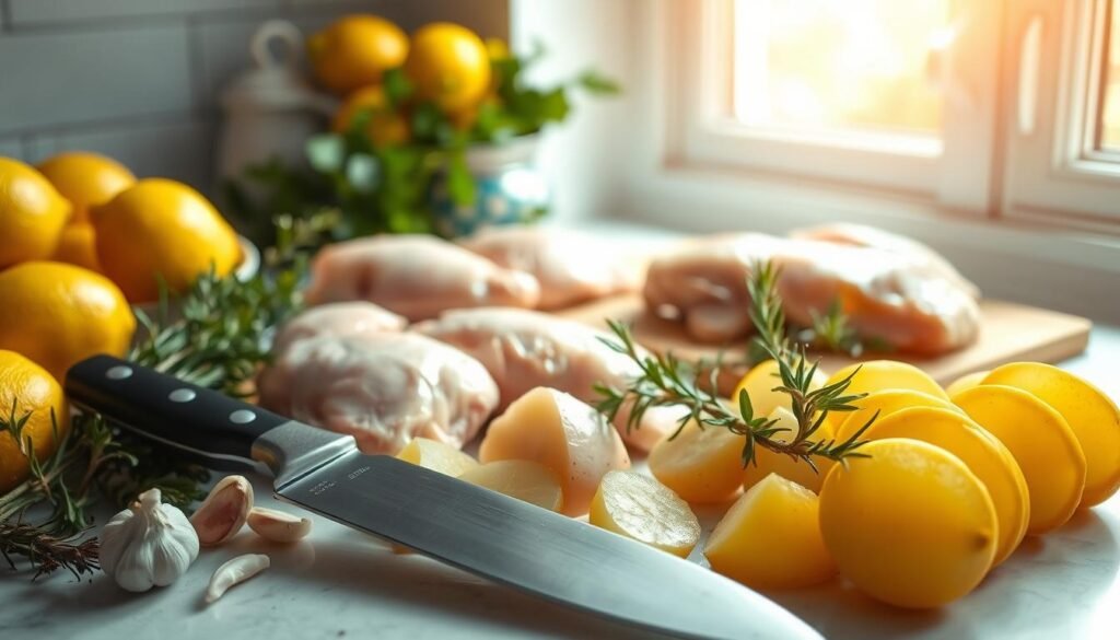Greek Lemon Chicken & Potatoes Preparation Greek Lemon Chicken & Potatoes Preparation