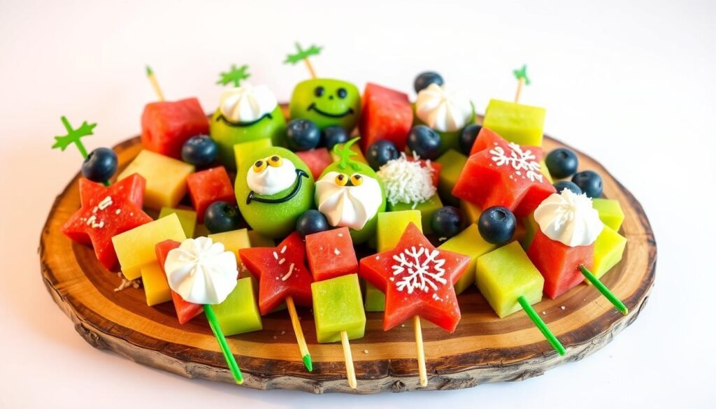 Grinch Fruit Kabobs for Kids Grinch Fruit Kabobs for Kids