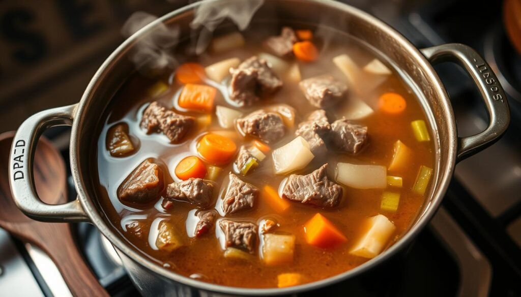 Homemade Beef Stew Broth Preparation Homemade Beef Stew Broth Preparation