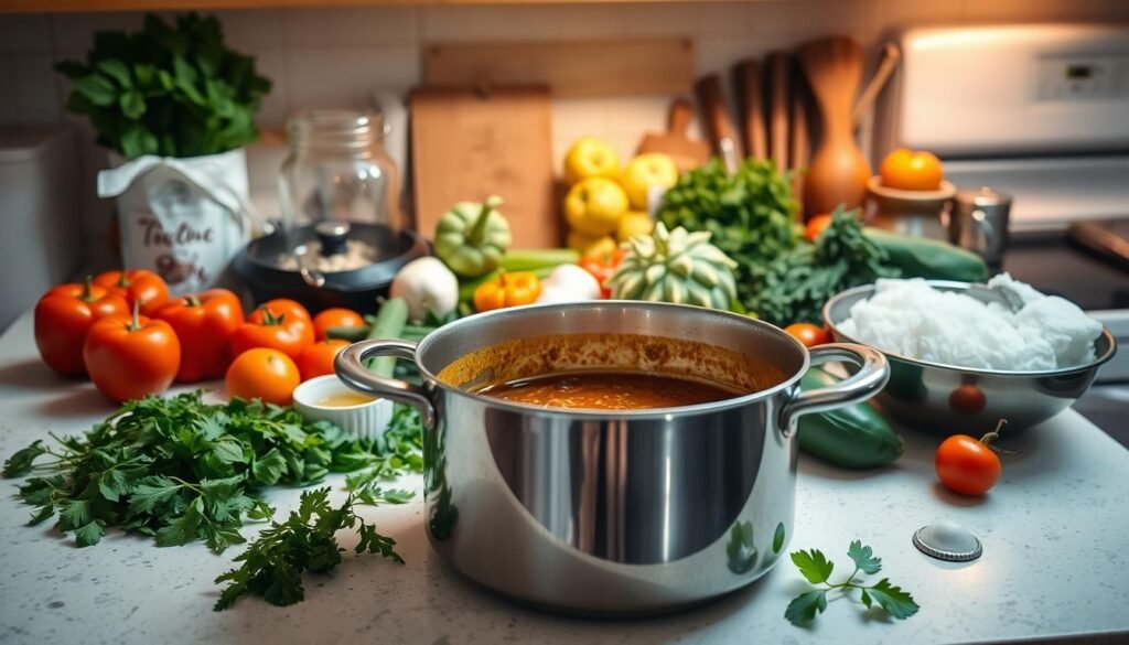 Italian soup base preparation Italian soup base preparation