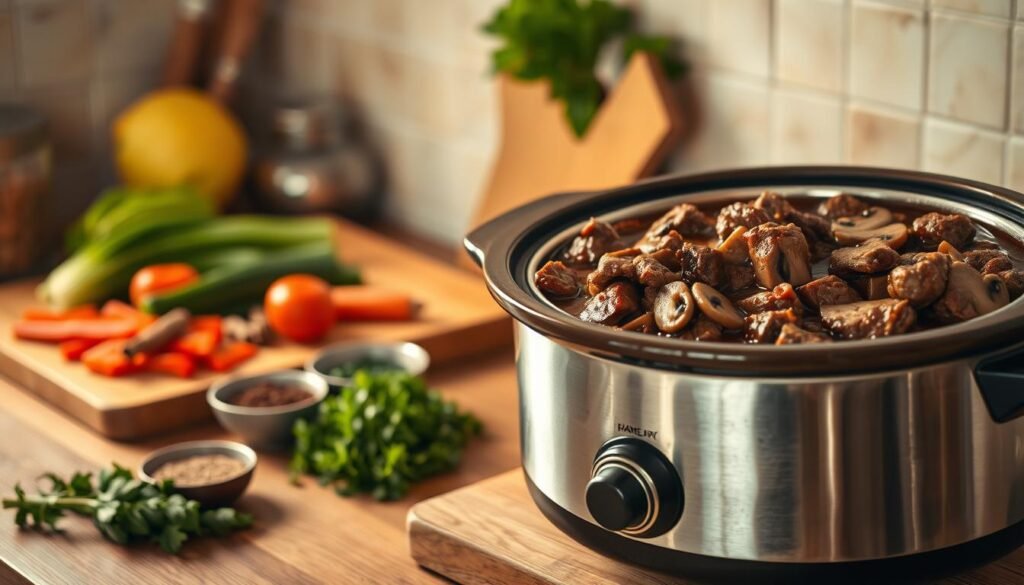 Slow Cooker Beef Stew with Mushrooms Preparation Slow Cooker Beef Stew with Mushrooms Preparation