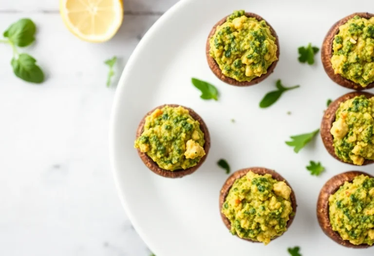 Pesto Stuffed Mushrooms Appetizer Recipe