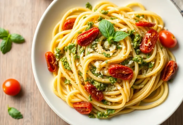 Pesto Pasta with Sun-Dried Tomatoes: The Lazy Gourmet’s Dream