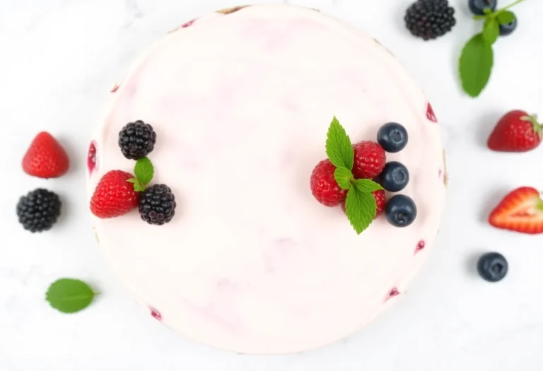 Creamy Cheesecake Topped with Fresh Berries