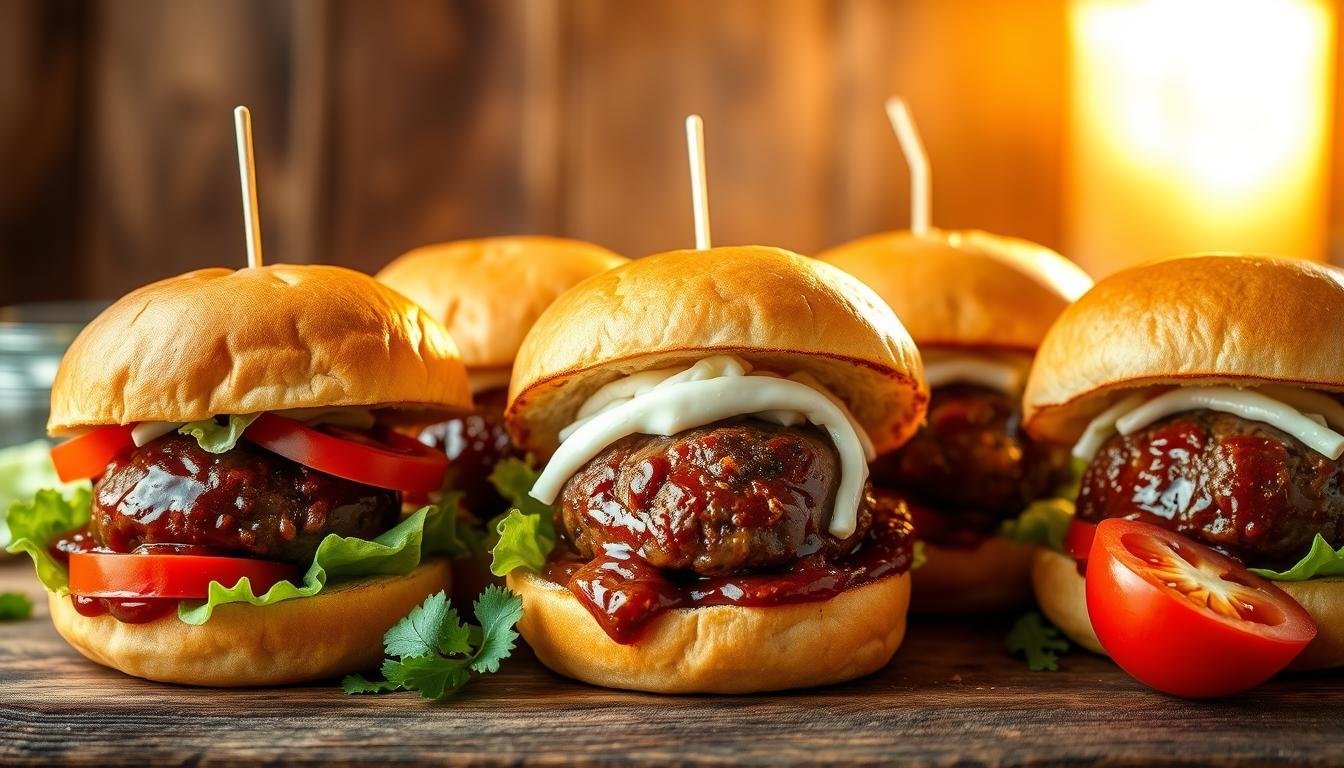 BBQ Beef Meatball Sliders Appetizer
