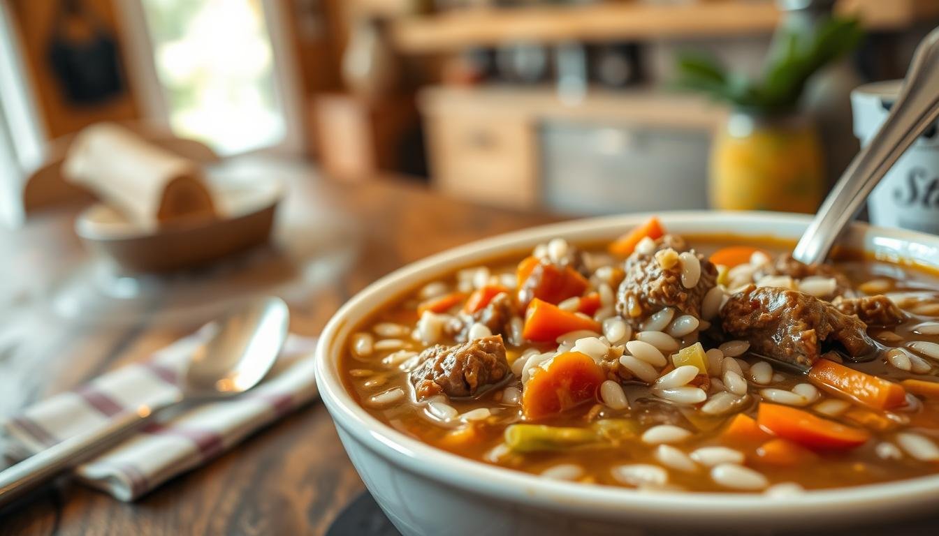 Beef and Wild Rice Soup