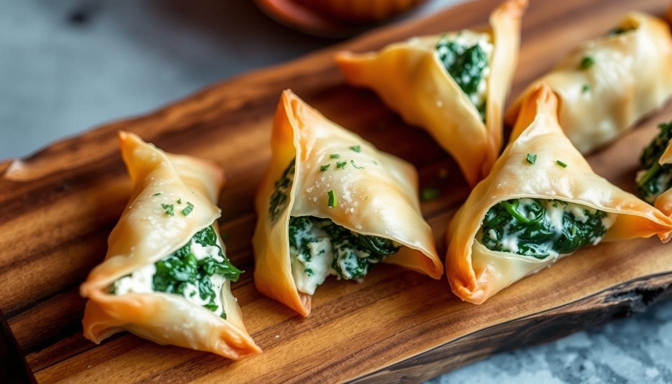 Boursin-Spinach Phyllo Triangles