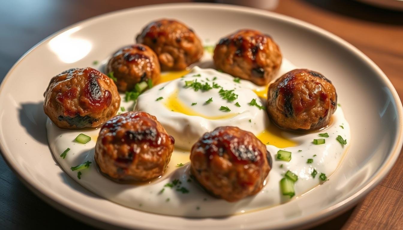 Greek Lamb Meatball Appetizer with Tzatziki
