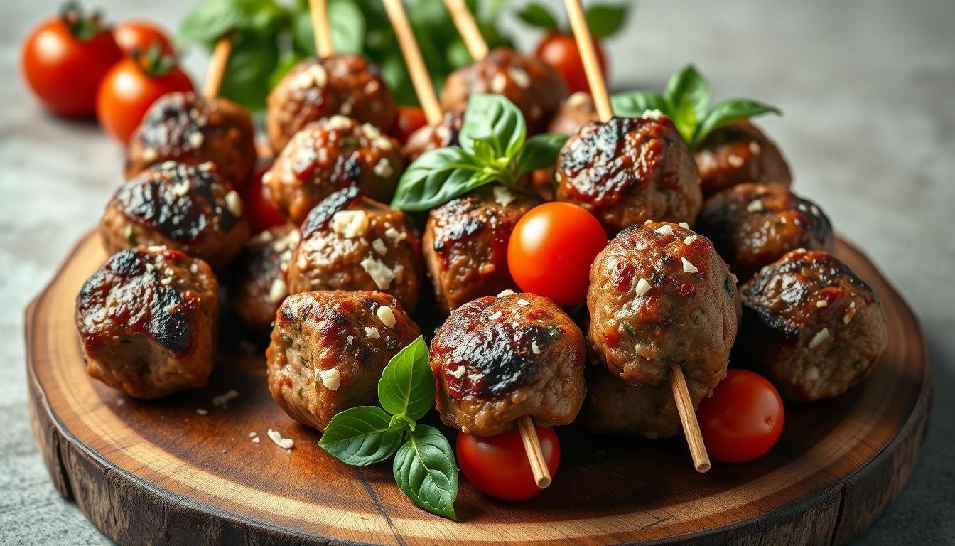 Italian Meatball Skewers Appetizer Recipe
