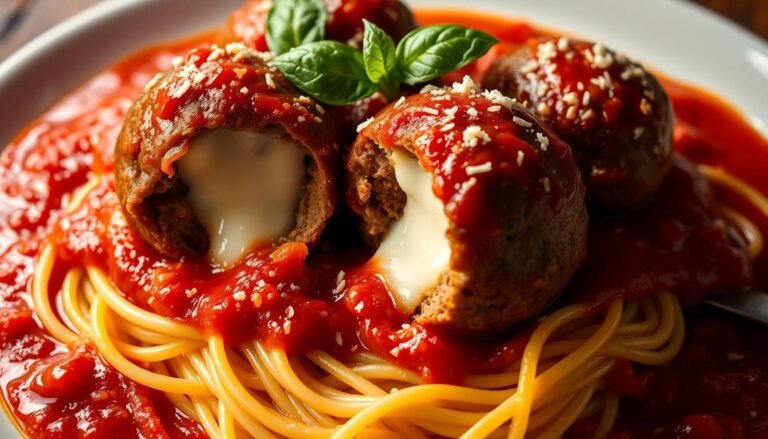 Mozzarella-Stuffed Beef Meatballs