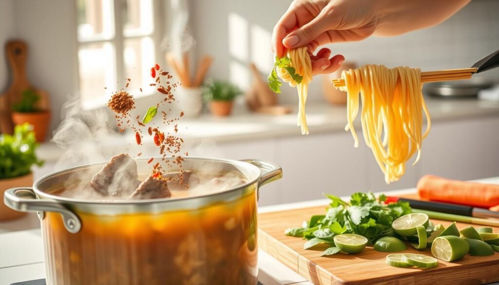 Spicy Beef Noodle Soup Cooking Process
