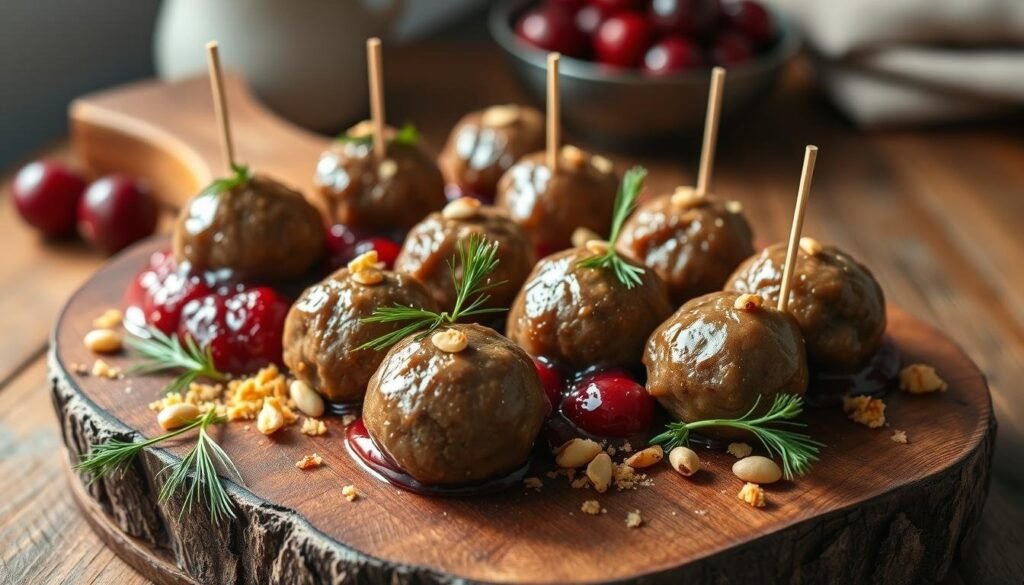 Swedish Meatball Appetizer Presentation