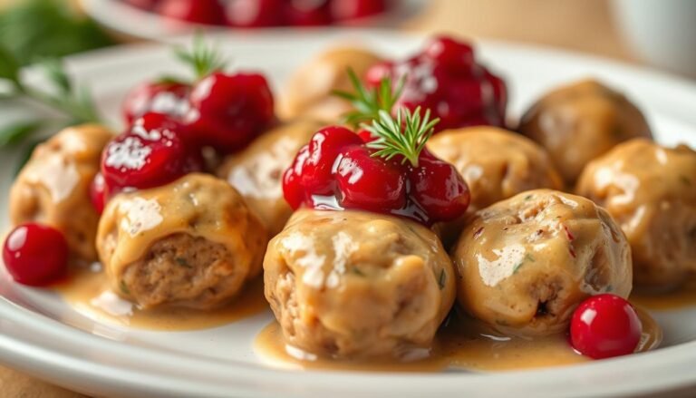 Swedish Meatball Appetizer with Lingonberry