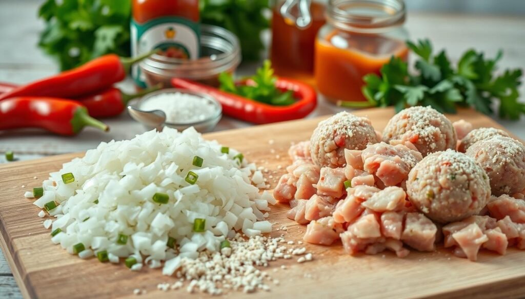 Turkey Meatball Ingredients Preparation