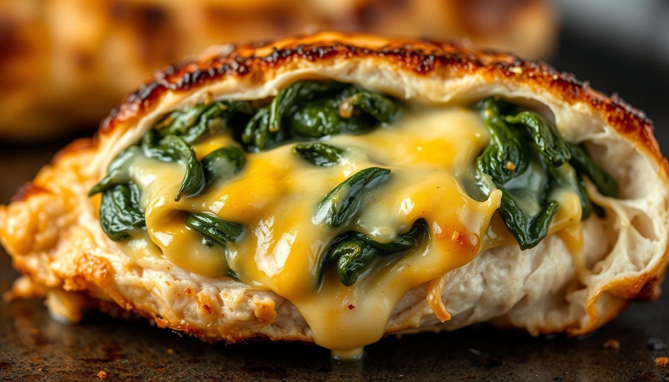 Keto Cheesy Spinach Stuffed Chicken Breast