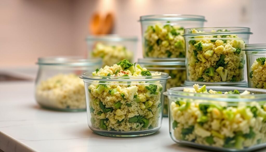 Keto Meal Prep Cauliflower Rice Storage