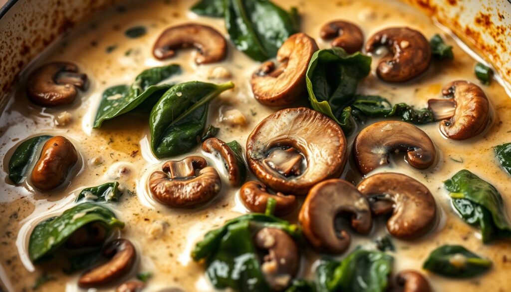 Keto Meal Prep Spinach Mushroom Skillet