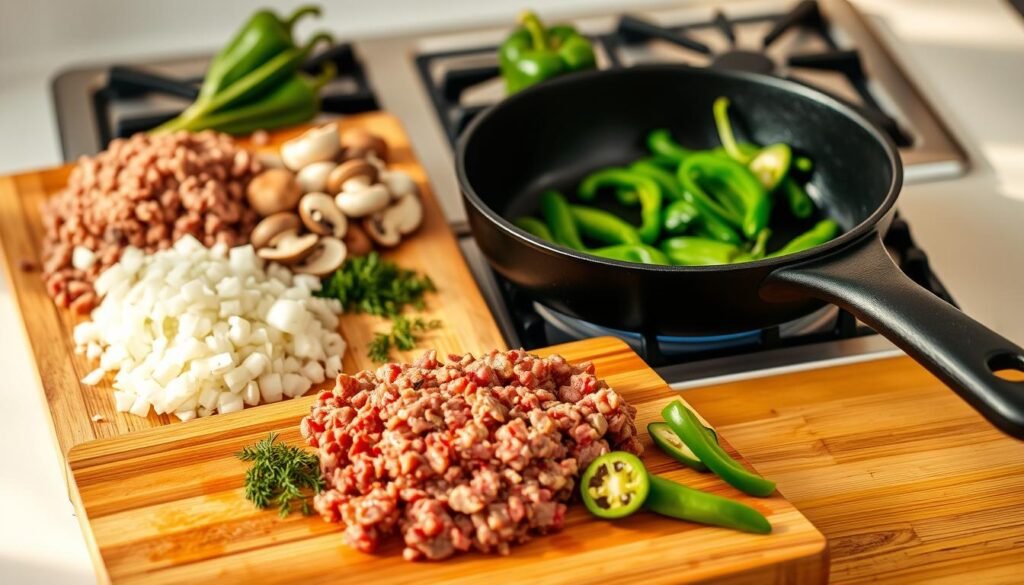 Keto Skillet Dinner Preparation