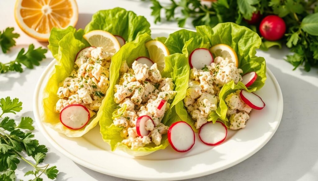 Keto Tuna Salad Lettuce Boats Plating
