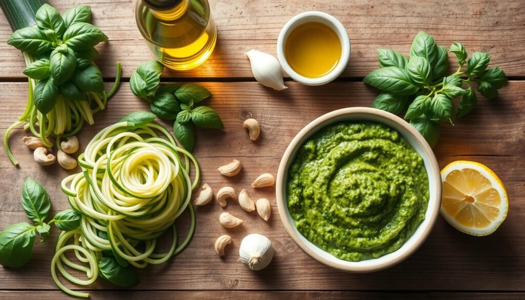 Keto Vegan Pesto Zoodles Ingredients