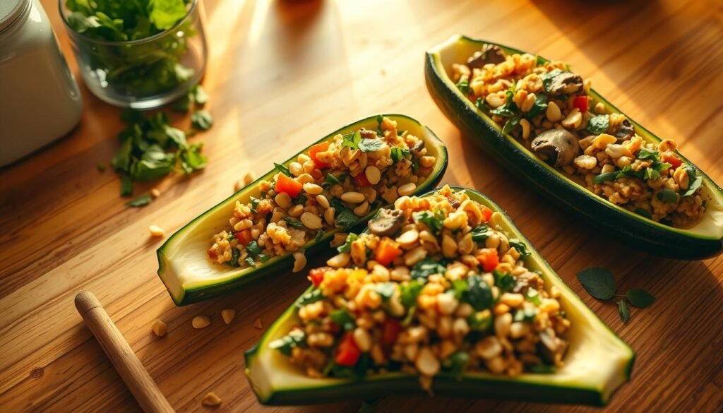 Preparing Vegan Stuffed Vegetables