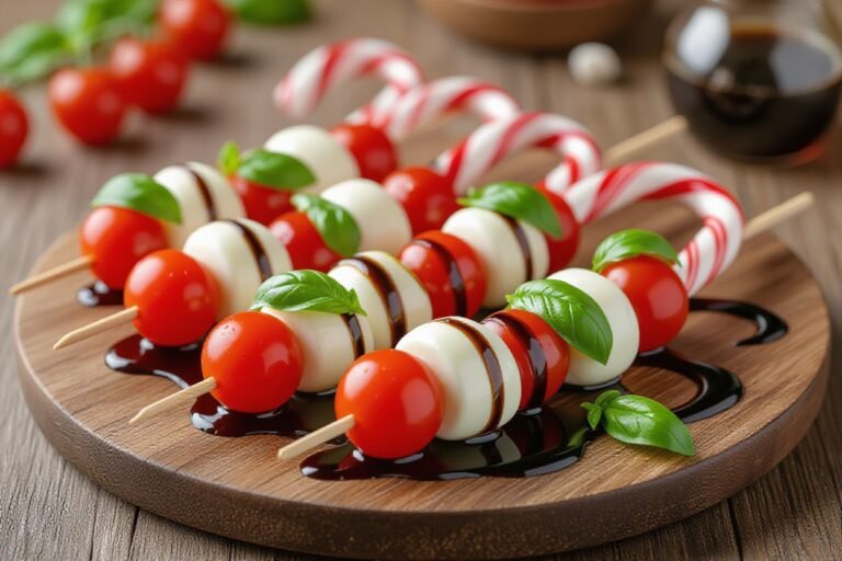Caprese Candy Cane Appetizer