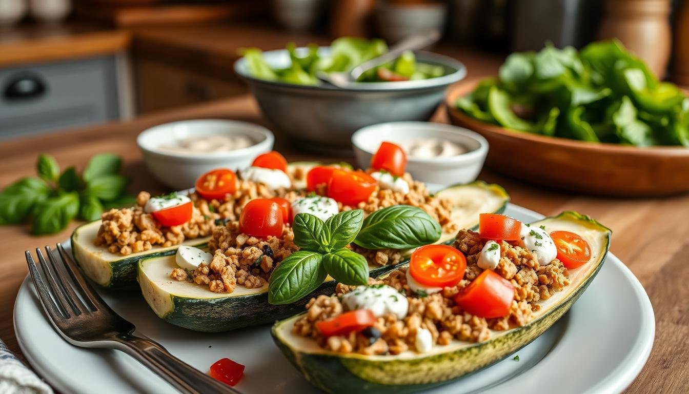 Easy Keto Chicken Zucchini Boats