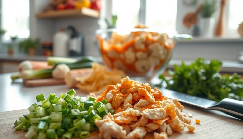 Keto Buffalo Chicken Casserole Preparation