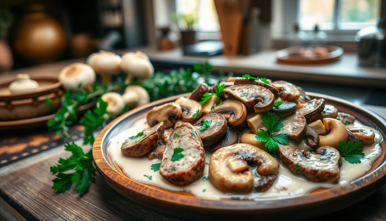 Keto Creamy Mushroom Beef Skillet