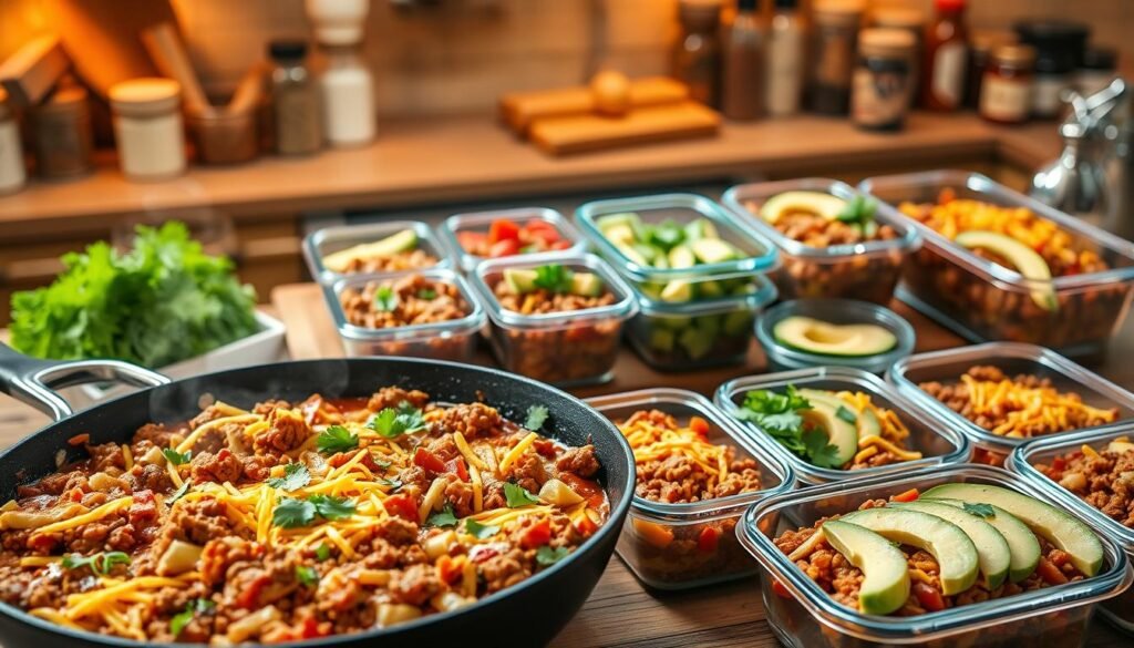 Keto Meal Prep Beef Enchilada Skillet