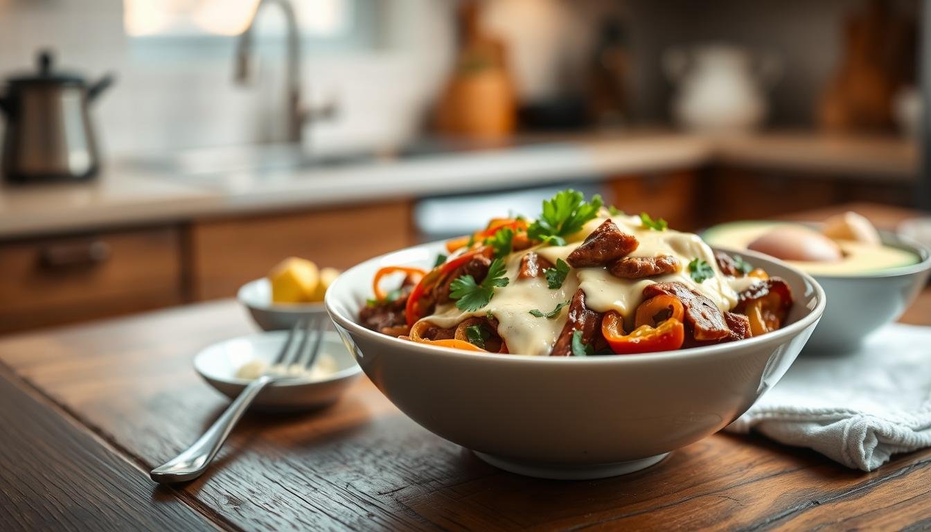 Keto Philly Cheesesteak Bowl