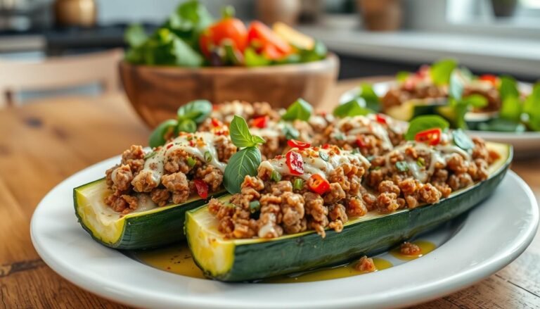 Beef And Cheese Stuffed Zucchini