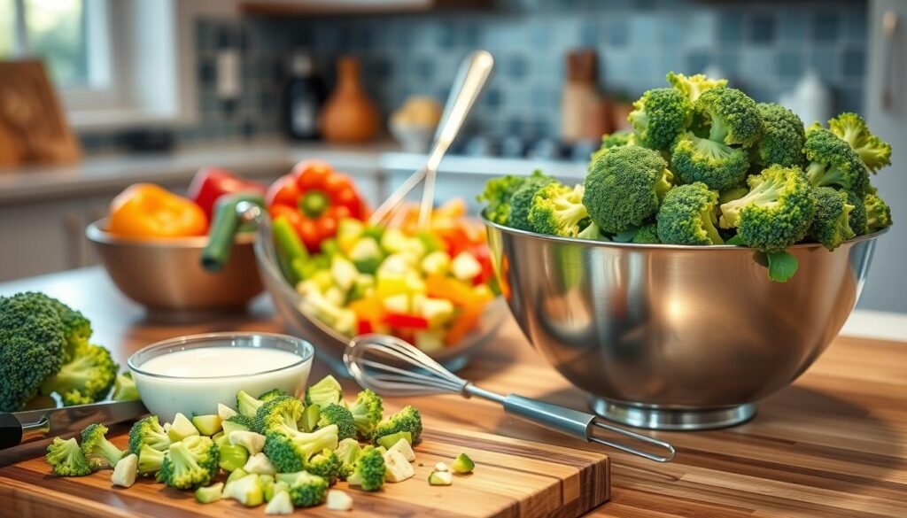 Keto Broccoli Salad Preparation