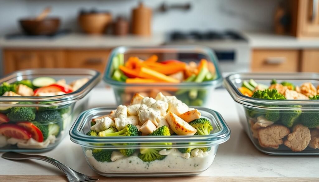 Keto Meal Prep Alfredo Bowl Storage