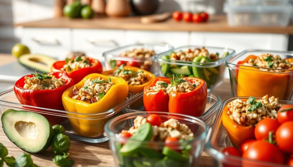 Keto Meal Prep Stuffed Peppers Storage