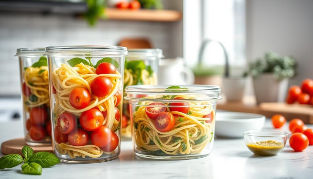 Keto Meal Prep Zoodle Salad Storage