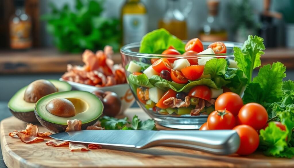 Keto Salad Bowl Preparation