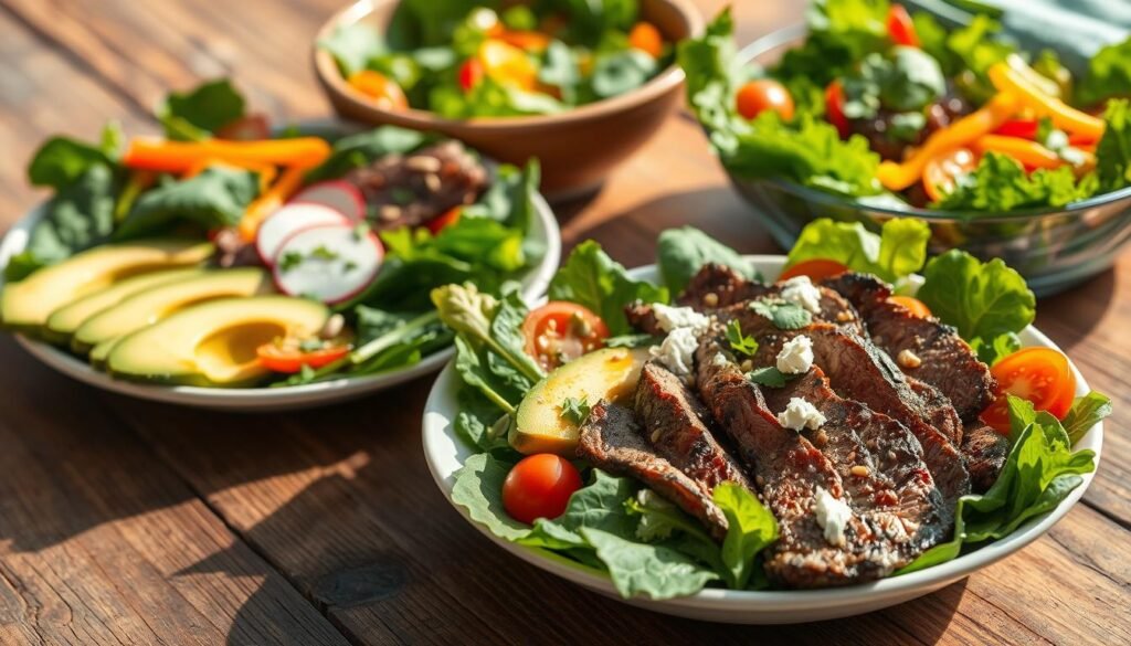 Keto steak salad variations