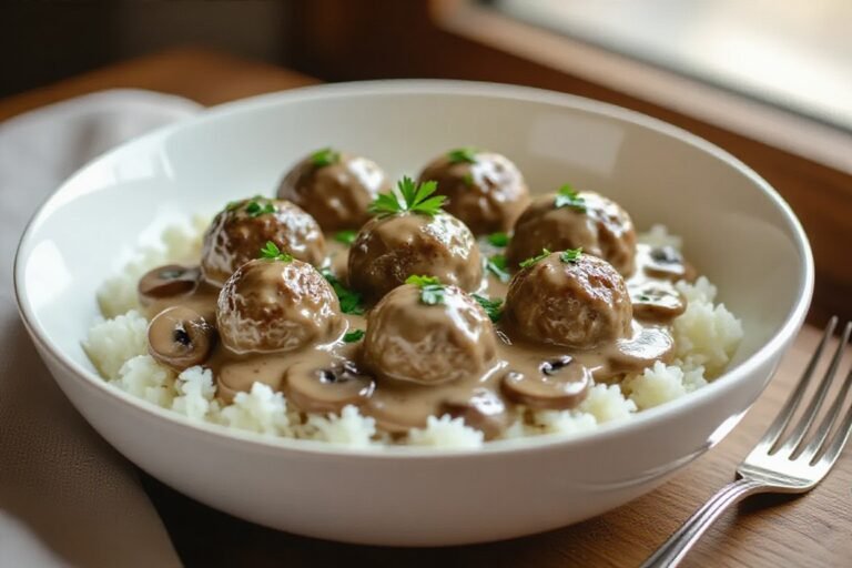 Keto Beef Stroganoff Meatballs